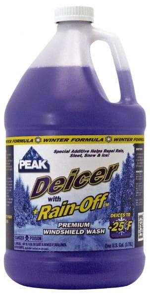 Peak - Water-Based Solution Windshield Washer Fluid - 1 Gal Bottle, -25° Freezing Point - USA Tool & Supply