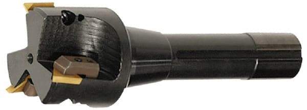 APT - 1-1/4" Cut Diam, 0.65" Max Depth of Cut, 5-11/16" OAL, Indexable Square Shoulder End Mill - TPC 32..., TPG 32., TPU 32. Inserts, CAT 40 Taper Shank, 90° Lead Angle, Series Tri-Dex - USA Tool & Supply