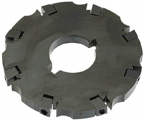 APT - Arbor Hole Connection, 0.53" Cutting Width, 1-7/8" Depth of Cut, 6" Cutter Diam, 1-1/2" Hole Diam, 12 Tooth Indexable Slotting Cutter - SM61 Toolholder, CTA 2 Insert - USA Tool & Supply