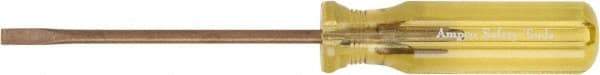 Ampco - 195mm OAL Nonsparking Slotted Screwdriver - 100mm Blade Length, Straight Shank, Acetate Handle - USA Tool & Supply