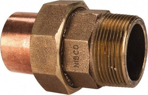 NIBCO - 1-1/2" Cast Copper Pipe Union - C X M, Pressure Fitting - USA Tool & Supply