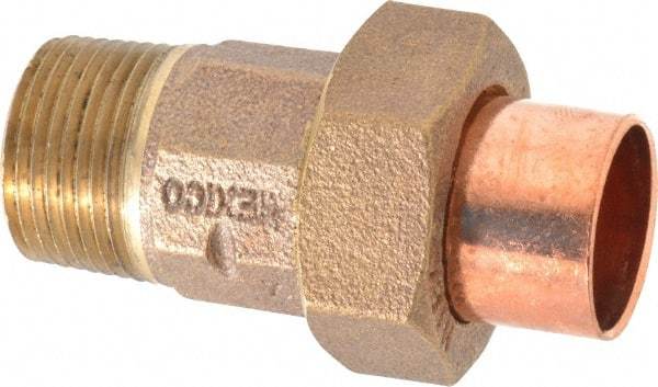NIBCO - 3/4" Cast Copper Pipe Union - C X M, Pressure Fitting - USA Tool & Supply