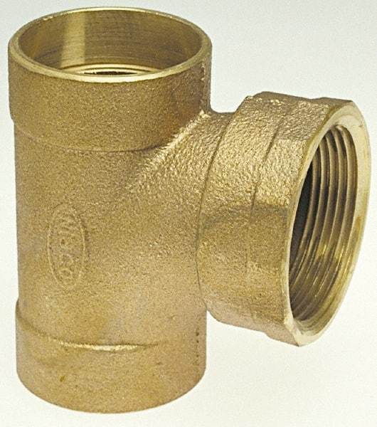NIBCO - 2 x 2 x 1-1/2", Cast Copper Drain, Waste & Vent Pipe Tee - C x C x F - USA Tool & Supply