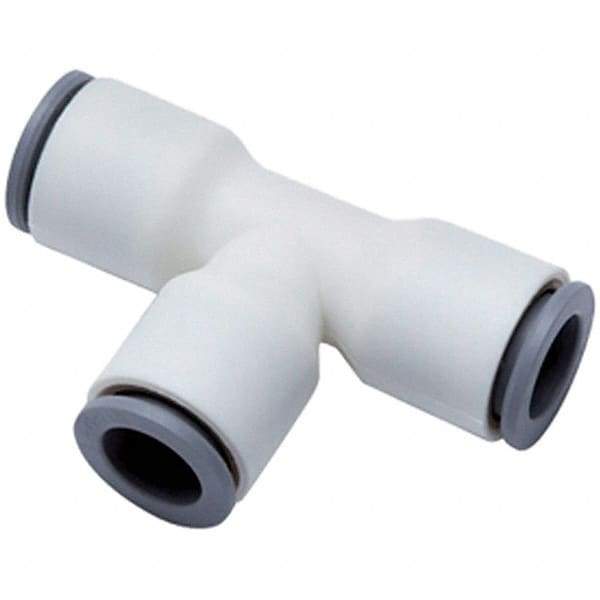 Parker - 1/2" OD, Bio-Sourced Nylon 11 Push-to-Connect Union Tee - 160 Max psi, White - USA Tool & Supply