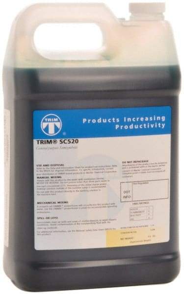 Master Fluid Solutions - Trim SC520, 1 Gal Bottle Cutting & Grinding Fluid - Semisynthetic, For CNC Turning, Drilling, Milling, Sawing - USA Tool & Supply