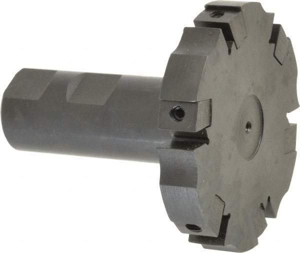 APT - Shank Connection, 0.485" Cutting Width, 15/16" Depth of Cut, 3" Cutter Diam, 6 Tooth Indexable Slotting Cutter - 1" Shank Diam, SM36 Toolholder, CTA 4 Insert, Right Hand Cutting Direction - USA Tool & Supply