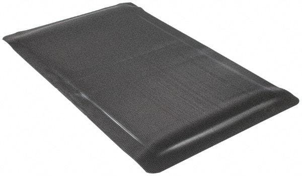 Wearwell - 5' Long x 3' Wide, Dry Environment, Anti-Fatigue Matting - Black, Vinyl with Vinyl Sponge Base, Beveled on 4 Sides - USA Tool & Supply