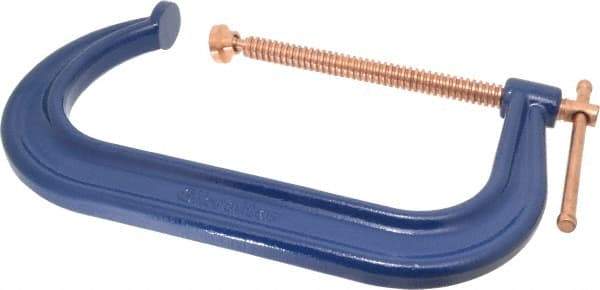 Gibraltar - Regular-Duty 10" Max Opening, 6" Throat Depth, Forged Steel Standard C-Clamp - 8,000 Lb Capacity, 2" Min Opening, Deep Throat, Copper Plated Screw - USA Tool & Supply