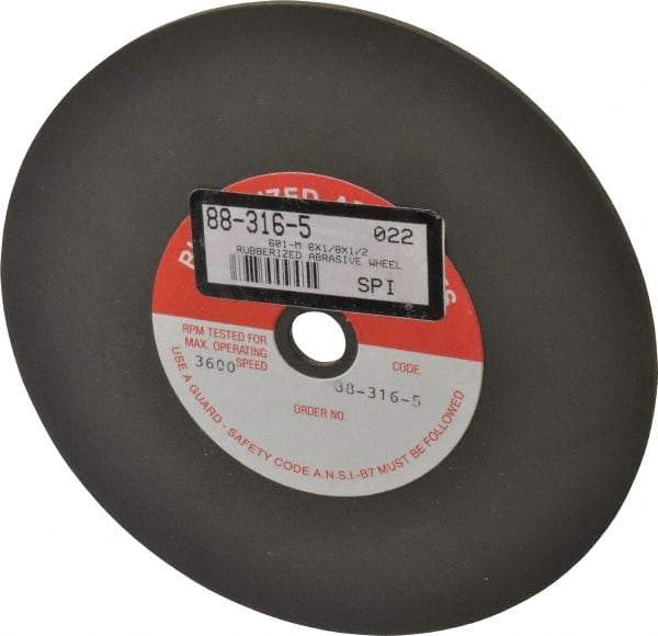 Made in USA - 6" Diam x 1/2" Hole x 1/8" Thick, 80 Grit Surface Grinding Wheel - Aluminum Oxide/Silicon Carbide Blend, Medium Grade, 3,600 Max RPM - USA Tool & Supply