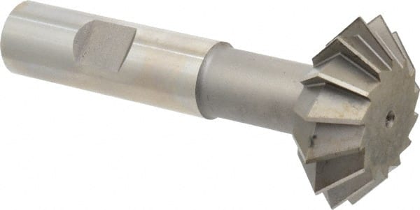 Made in USA - 1-1/2° 1-1/2" Cut Diam, 9/16" Cut Width, 5/8" Shank, High Speed Steel Double-Angle Cutter - USA Tool & Supply