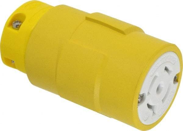 Value Collection - 120/208 VAC, 20 Amp, L21-20 NEMA, Straight, Self Grounding, Industrial Grade Connector - 4 Pole, 5 Wire, 3 Phase, Rubber, Yellow - USA Tool & Supply