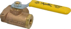 Apollo - 1/4" Pipe, Standard Port, Bronze Standard Ball Valve - Three Way, FNPT x FNPT x FNPT Ends, Lever Handle, 400 WOG - USA Tool & Supply