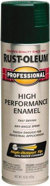 Rust-Oleum - Hunter Green, Gloss, Rust Proof Enamel Spray Paint - 14 Sq Ft per Can, 15 oz Container, Use on Multipurpose - USA Tool & Supply