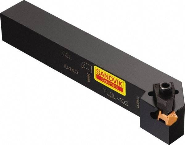 Sandvik Coromant - External Thread, 0.18" Max Depth of Cut, 6" OAL, Right Hand Indexable Grooving Cutoff Toolholder - 3 Seat Size, 1" Shank Height x 1" Shank Width, TLG 3 Insert Style, TLSR/L Toolholder Style, Series Top Lok - USA Tool & Supply