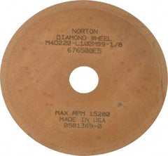 Norton - 3" Diam x 1/2" Hole x 0.01" Thick, 220 Grit Surface Grinding Wheel - Diamond, Type 1A1, Very Fine Grade, Metal Bond - USA Tool & Supply