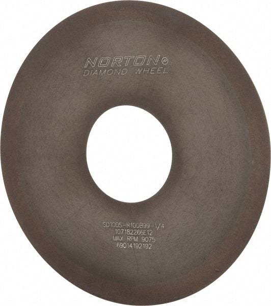 Norton - 4" Diam x 1-1/4" Hole x 1/32" Thick, 100 Grit Surface Grinding Wheel - Diamond, Type 1A1, Fine Grade, Resinoid Bond - USA Tool & Supply