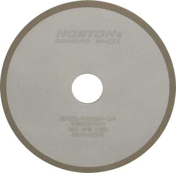 Norton - 7" Diam x 1-1/4" Hole x 1/4" Thick, 100 Grit Surface Grinding Wheel - Diamond, Type 1A1, Fine Grade, Resinoid Bond - USA Tool & Supply