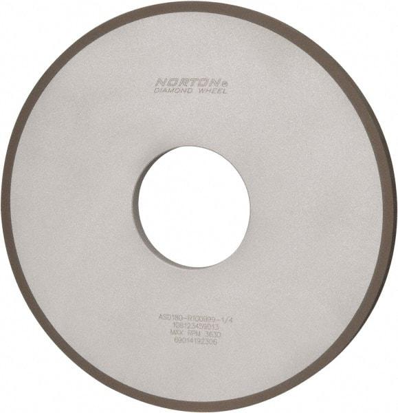 Norton - 10" Diam x 3" Hole x 1/2" Thick, 180 Grit Surface Grinding Wheel - Diamond, Type 1A1, Very Fine Grade, Resinoid Bond - USA Tool & Supply
