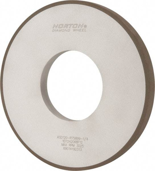 Norton - 12" Diam x 5" Hole x 1" Thick, 120 Grit Surface Grinding Wheel - Diamond, Type 1A1, Fine Grade, Resinoid Bond - USA Tool & Supply