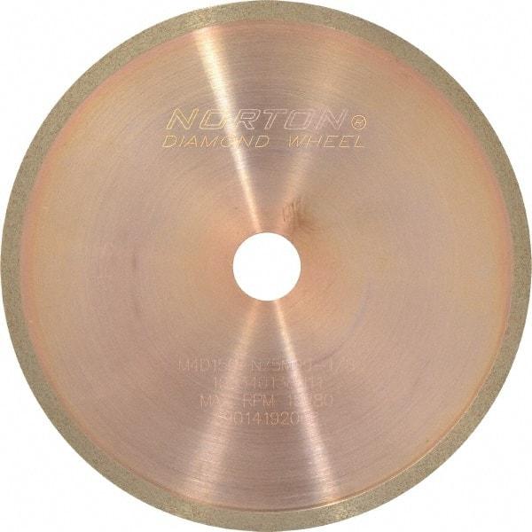 Norton - 4" Diam x 1/2" Hole, 150 Grit Surface Grinding Wheel - Diamond, Type 1A1R, Medium Grade - USA Tool & Supply