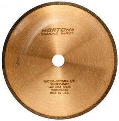 Norton - 5" Diam x 1/2" Hole, 150 Grit Surface Grinding Wheel - Diamond, Type 1A1R, Medium Grade - USA Tool & Supply