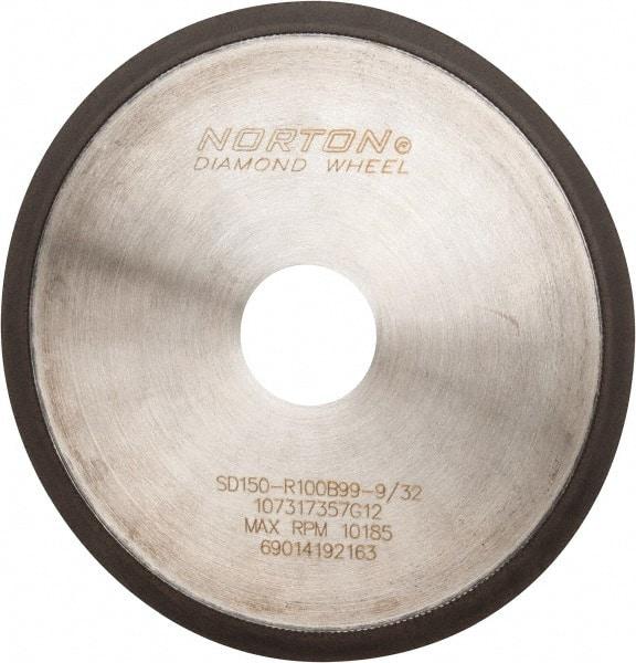 Norton - 6" Diam x 1-1/4" Hole, 150 Grit Surface Grinding Wheel - Diamond, Type 1A1R, Medium Grade - USA Tool & Supply