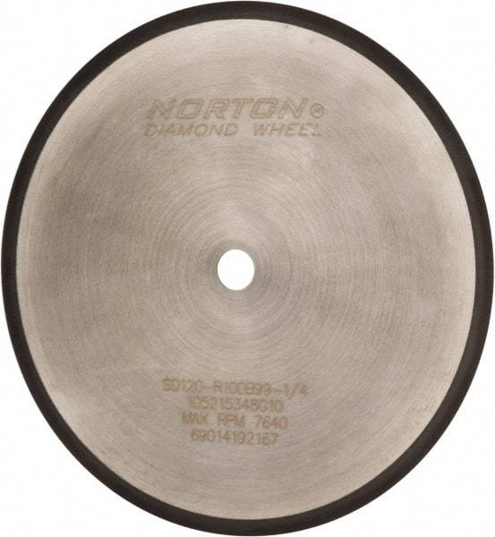 Norton - 8" Diam x 5/8" Hole, 120 Grit Surface Grinding Wheel - Diamond, Type 1A1R, Coarse Grade - USA Tool & Supply
