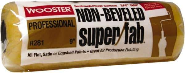 Wooster Brush - 3/4" Nap, 9" Wide Paint Roller - Semi-Rough to Rough Texture, Synthetic Knit - USA Tool & Supply