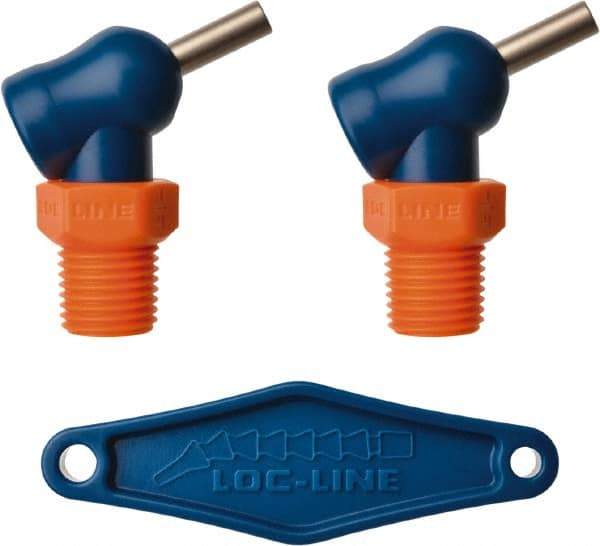 Loc-Line - 1/4" Hose Inside Diam x 5/32" Nozzle Diam, High-Pressure Coolant Hose Nozzle - NPT, for Use with Loc-Line Modular Hose System, 2 Pieces - USA Tool & Supply