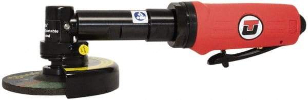 Universal Tool - 4" Wheel Diam, 14,000 RPM, Pneumatic Angle & Disc Grinder - 3/8-24 Spindle, 16 CFM, Rear Exhaust - USA Tool & Supply