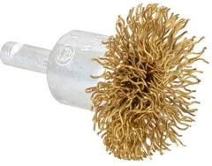 Value Collection - 1-1/2" Brush Diam, Flared End Brush - Coarse Grade, 1/4" Diam Shank, 15,000 Max RPM - USA Tool & Supply