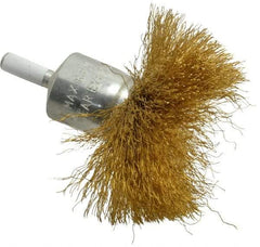Value Collection - 3" Brush Diam, Flared End Brush - Fine Grade, 1/4" Diam Shank, 15,000 Max RPM - USA Tool & Supply