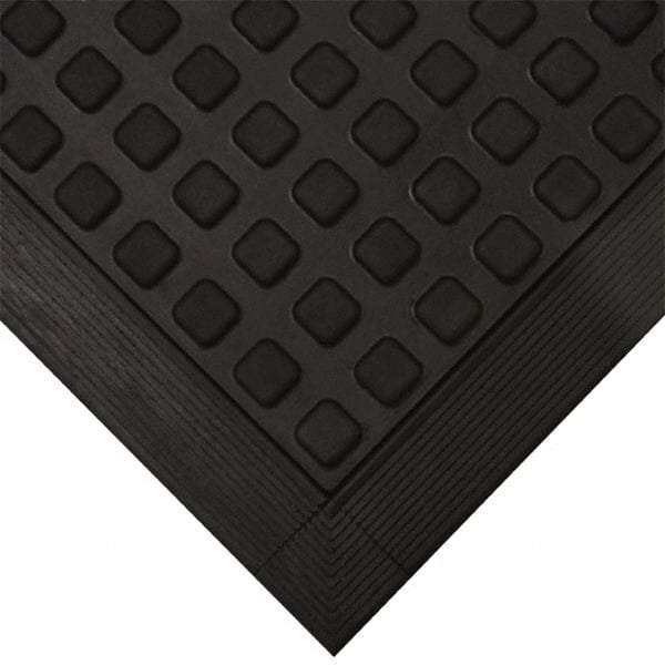 Wearwell - 5' Long x 2' Wide x 5/8" Thick, Anti-Fatigue Modular Matting Ramp Edge - Female, 1 Interlocking Side, Black, For Dry Areas, Series 502 - USA Tool & Supply