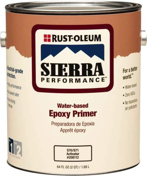 Rust-Oleum - 1 Gal White Water-Based Acrylic Enamel Primer - 200 to 300 Sq Ft Coverage, 2 gL Content, Quick Drying, Interior/Exterior - USA Tool & Supply