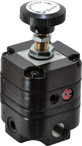 ARO/Ingersoll-Rand - 1/4 NPT Port, 14 CFM, Zinc Precision Constant Bleed Regulator - 2 to 60 psi Range, 150 Max psi Supply Pressure, 1/4" Gauge Port Thread, 2.12" Wide x 4.55" High - USA Tool & Supply