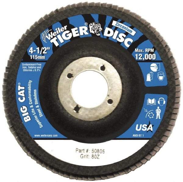 Weiler - Flap Disc - Phenolic Backing, Arbor Attaching System - USA Tool & Supply
