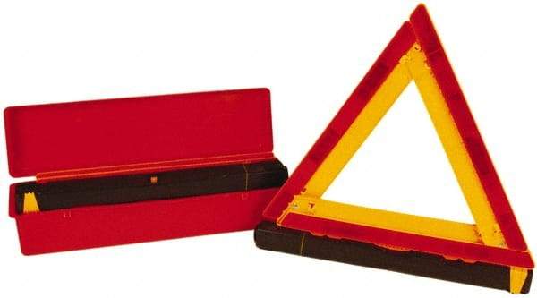 NMC - 3 Piece, Emergency Warning Triangle Safety Kit - Three Reflective Triangles in Plastic Carrying Case - USA Tool & Supply