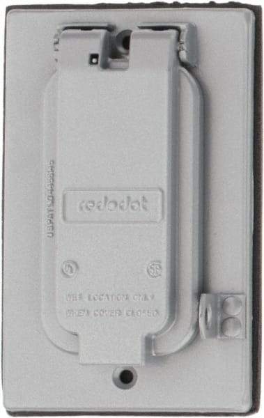 Thomas & Betts - Electrical Outlet Box Aluminum GFCI Receptacle Cover - Includes Gasket & Screw - USA Tool & Supply