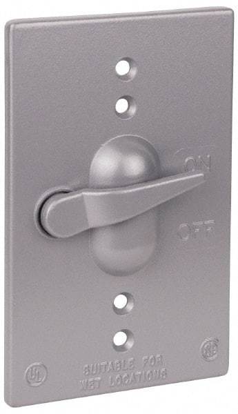 Thomas & Betts - Electrical Outlet Box Aluminum Switch Cover - Includes Gasket & Screw - USA Tool & Supply