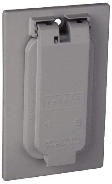 Thomas & Betts - Electrical Outlet Box Aluminum GFCI Receptacle Cover - Includes Gasket & Screw - USA Tool & Supply