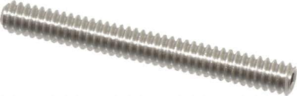 Value Collection - #4-40 UNC, 1" OAL, Cup Point Set Screw - Grade Austenitic A2 Stainless Steel, 0.05" Key - USA Tool & Supply