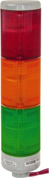 Edwards Signaling - Incandescent Lamp, Amber, Green, Red, Steady, Preassembled Stackable Tower Light Module Unit - 24 VDC, 0.96 Amp, IP54, IP65 Ingress Rating, 3R, 4X NEMA Rated, Pipe Mount - USA Tool & Supply
