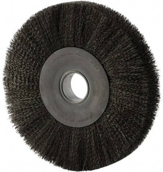 Weiler - 12" OD, 2" Arbor Hole, Crimped Steel Wheel Brush - 2" Face Width, 2-7/8" Trim Length, 0.014" Filament Diam, 3,000 RPM - USA Tool & Supply