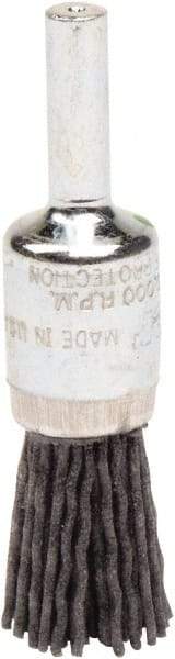 Weiler - 120 Grit, 1/2" Brush Diam, Crimped, End Brush - Fine Grade, 1/4" Diam Shank, 10,000 Max RPM - USA Tool & Supply