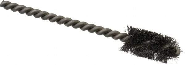 Weiler - 1/2" Diam Helical Steel Tube Brush - 0.005" Filament Diam, 1" Brush Length, 3-1/2" OAL, 3/16" Diam Stainless Steel Shank - USA Tool & Supply