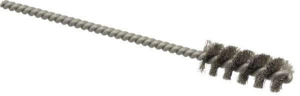 Weiler - 3/8" Diam Helical Stainless Steel Tube Brush - 0.004" Filament Diam, 1" Brush Length, 3-1/2" OAL, 1/8" Diam Stainless Steel Shank - USA Tool & Supply
