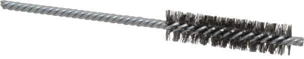Weiler - 1/2" Diam Helical Steel Tube Brush - Double Spiral, 0.006" Filament Diam, 2" Brush Length, 5" OAL, 5/32" Diam Shank - USA Tool & Supply