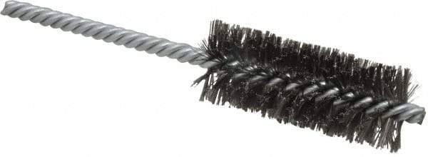 Weiler - 1" Diam Helical Steel Tube Brush - Double Spiral, 0.006" Filament Diam, 2-1/2" Brush Length, 5-1/2" OAL, 1/4" Diam Shank - USA Tool & Supply