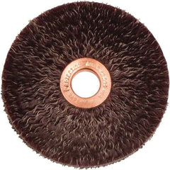 Weiler - 3" OD, 1/2" Arbor Hole, Crimped Steel Wheel Brush - 1/4" Face Width, 1" Trim Length, 0.0118" Filament Diam, 20,000 RPM - USA Tool & Supply