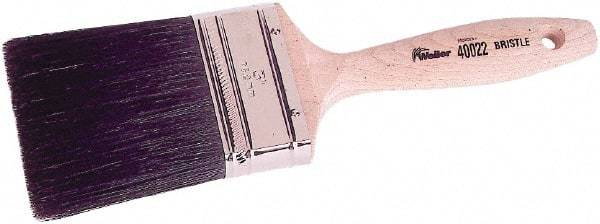 Weiler - 3" Flat Hog Wall Brush - 3-1/4" Bristle Length, 10" Wood Beavertail Handle - USA Tool & Supply